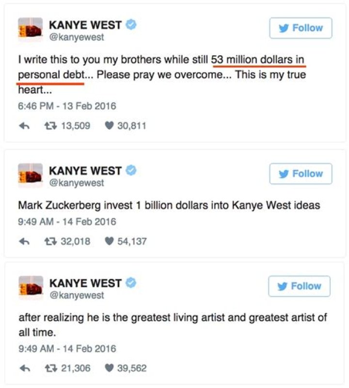 Kanye West Has Made An Incredible Comeback From $53 Million In Debt To $150 Million In Earnings