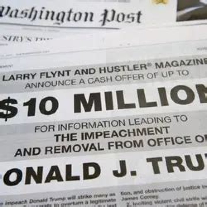 Larry Flynt Takes Out Full Page 'Washington Post' Ad Offering $10M To Any Info Leading To Donald Trump's Impeachment