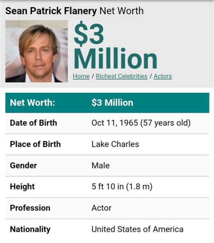 Sean Patrick Flanery Net Worth